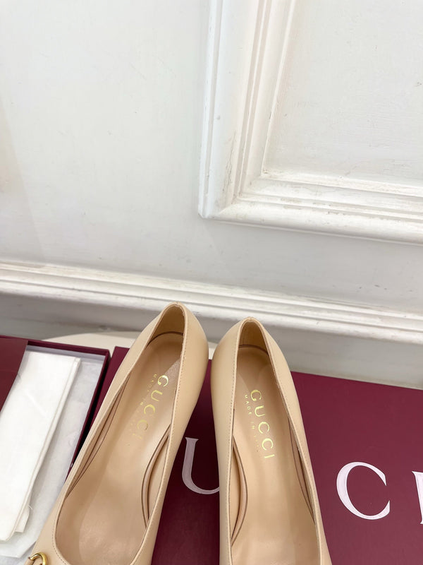 GG 26s Signora Pump 7.5cm Beige Leather 640309