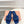 Miu 26s Rhinestone Flat Sandals Dark Blue Sheepskin Silk 891872