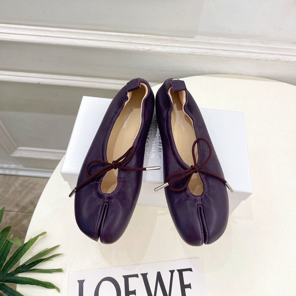 MM 26s Tabi Ballet Flats Plum Lambskin 947492