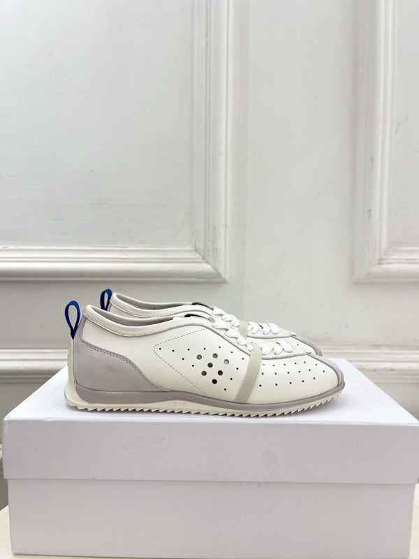 CE 26s Soft Sneaker Optic White Perforated Lambskin Suede 947589