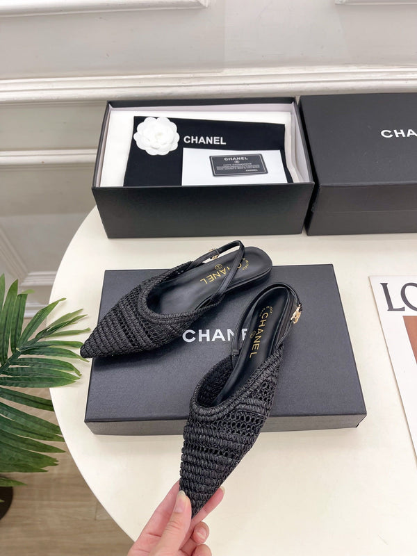 CC 26s Slingback Black Braided Raffia 946977