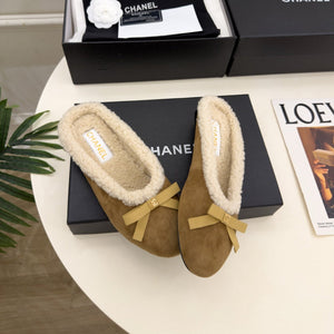 CC 26s Mules Beige Brown Suede Shearling 111937