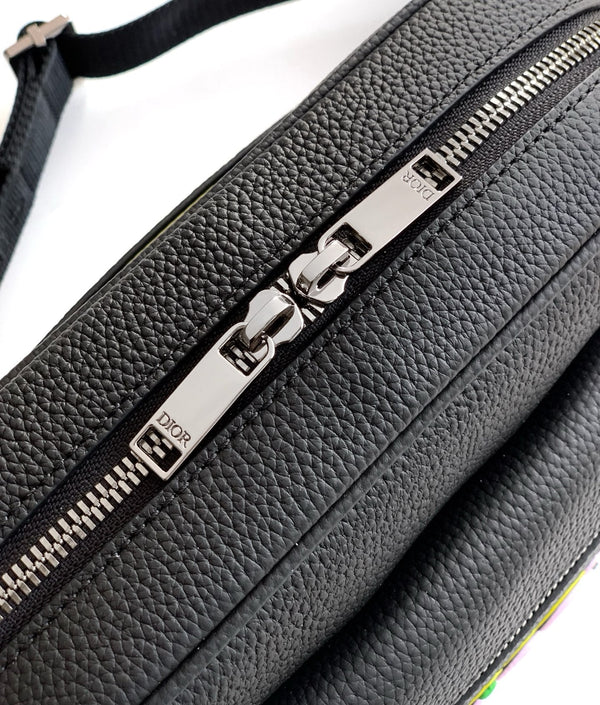 Dior Rider 2.0 Zippered Messenger Bag Black Cowhide 336233
