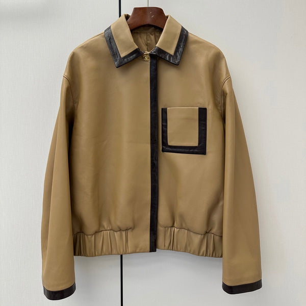 CC Pre ss2026 Jacket Beige Black Lambskin 400337