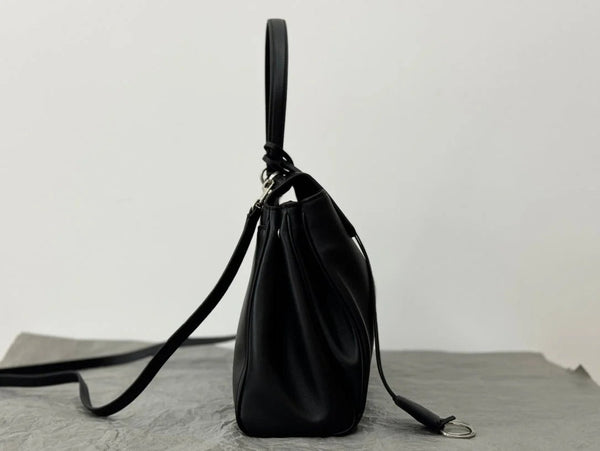 Balenciaga Medium Rodeo Bag 35 Black Calfskin Sliver Hardware