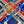 HM 26s Double-sided Scarf 90 Blue Colorful Mulberry Silk 152283