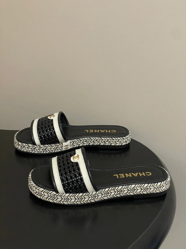 CC 26s Platform Slippers Black Cowhide 649461