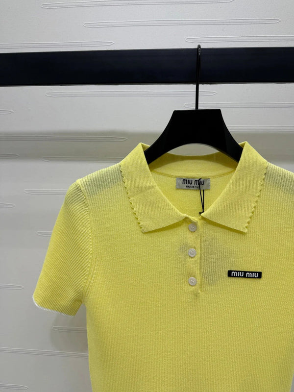 MIUMIU SHORT-SLEEVE KNIT POLO 269422