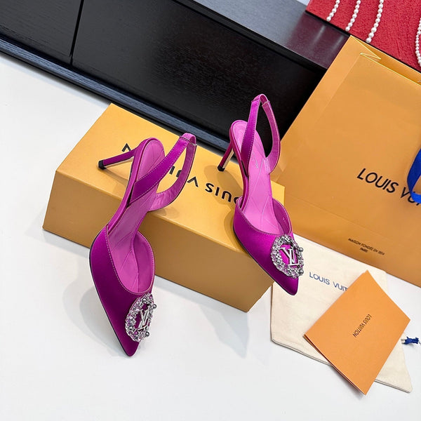 LV 26s Slingback 75 Fuchsia Pink Premium Satin 622451