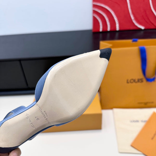 LV 26s Slingback 75 Light Blue Premium Satin 622435
