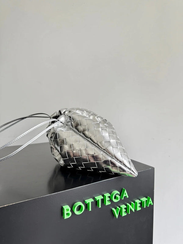 Bottega Veneta 2026 Dust Bag Silver Laminated Leather