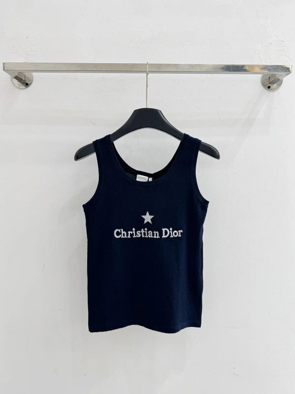 CD 2026 Letter Star Slim Fit Knit Vest Wool 516712