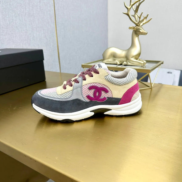 CC 2026 Casual Sneakers Black Gray Purple Suede Canvas 668055