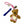 LV Plush Bear Black and Pink Charm