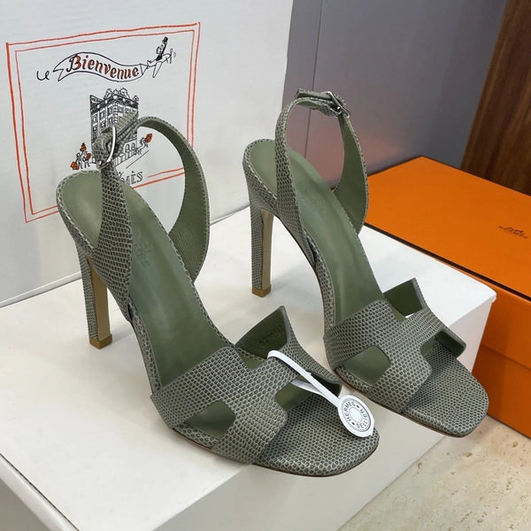 HM 26ss High Heel Sandals 105 Olive Green Cowhide 607113