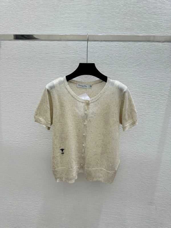 CD 2026 Short-sleeved Knitted Cardigan Wool 516762