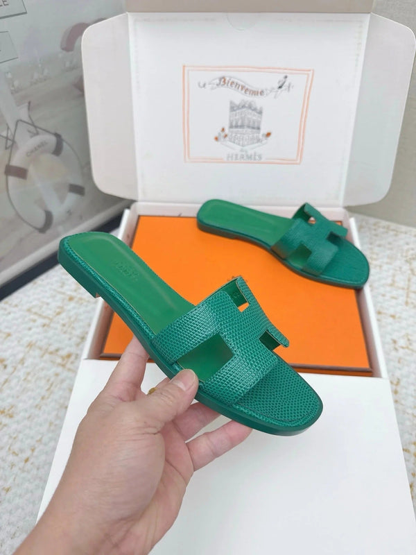 HM 26ss Oran Sandals Dark Green Cowhide 625049
