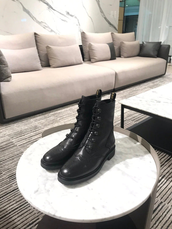 CD 26s Diorunit Combat Boots Black Leather 966677