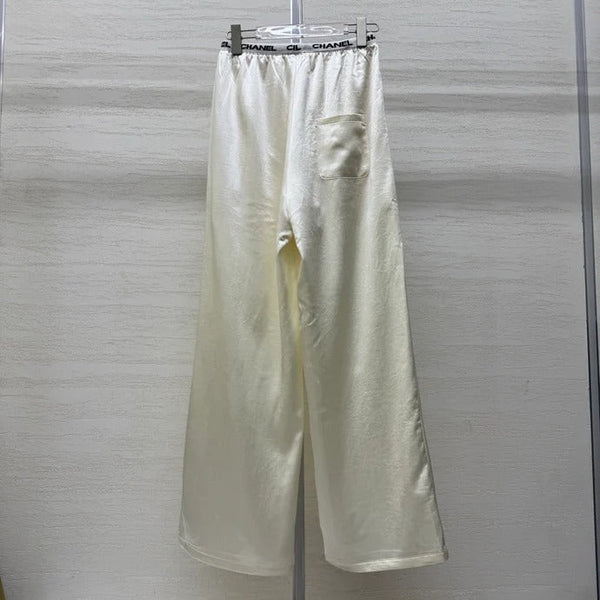 Chanel 2026 Waist Drawstring Acetate Casual Wide-Leg Pant Polyester 356793
