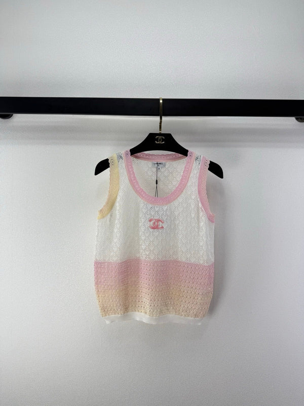 Chanel 2026 Gradient Color Hollowed-out Vest Tencel 395493