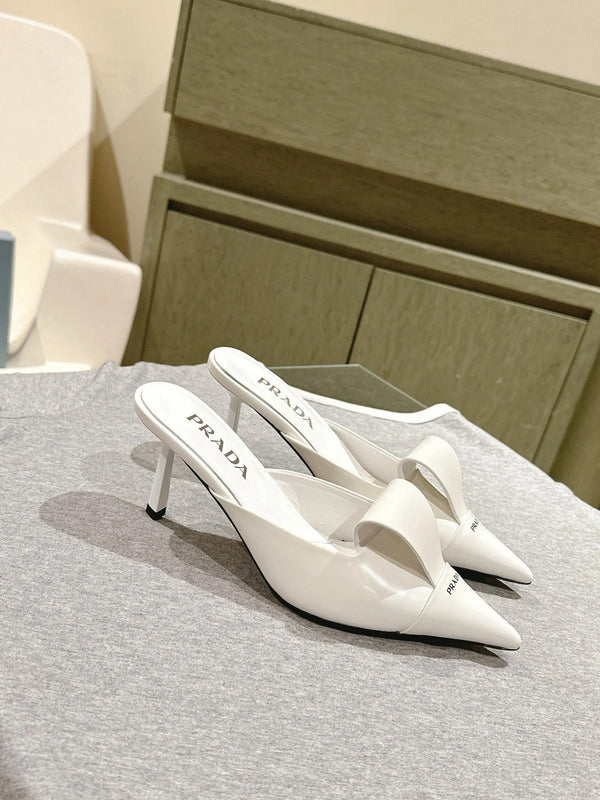 PRA 2026S High Heel Mule 80 White Sheepskin 657666