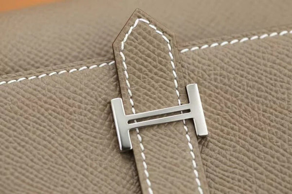 Hermes 2026 Bearn Compact Wallet Etoupe Epsom Leather