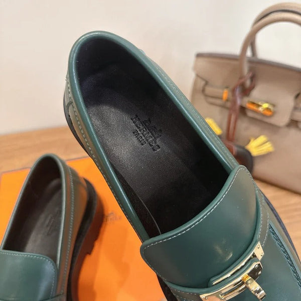 HM 26ss Loafers Dark Green Calfskin 638442