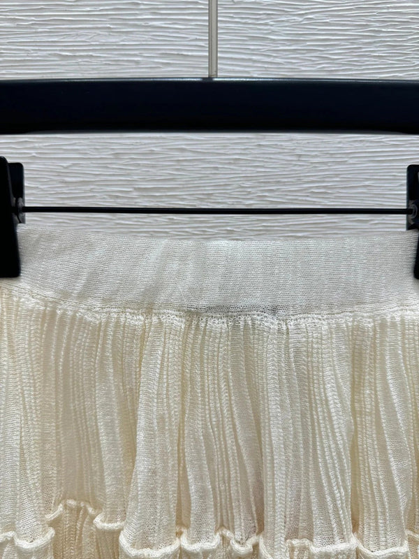 Miu 2026 Midi Skirt Beige Cotton 516813