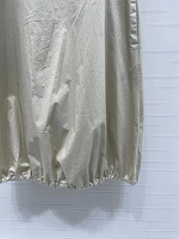 Miu 2026 Letter Label Waist-cinching Vest Dress Beige Polyester 392570