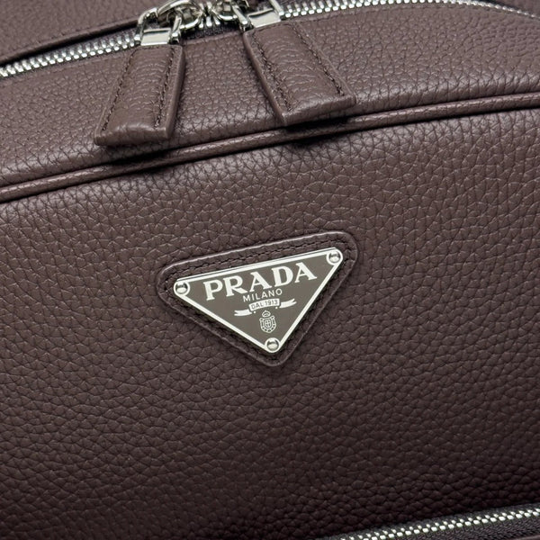 Prada 2026 Backpack Brown Black Saffiano Leather 345785