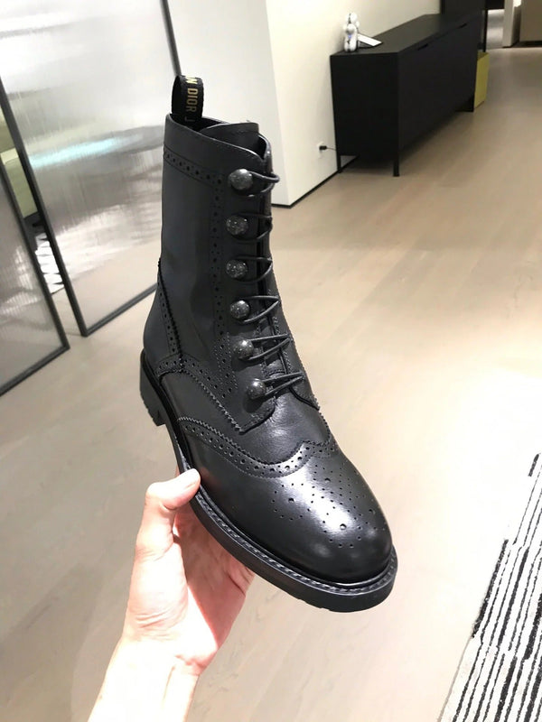 CD 26s Diorunit Combat Boots Black Leather 966677