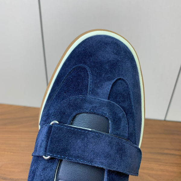 LP 26SS Velcro-strap Men Sneaker Blue Suede Leather 606506