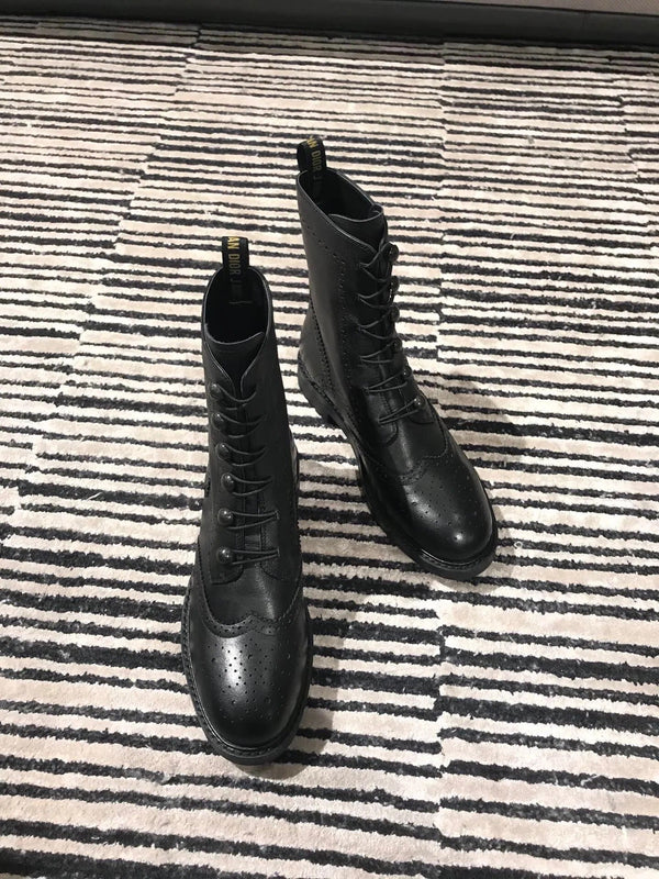 CD 26s Diorunit Combat Boots Black Leather 966677