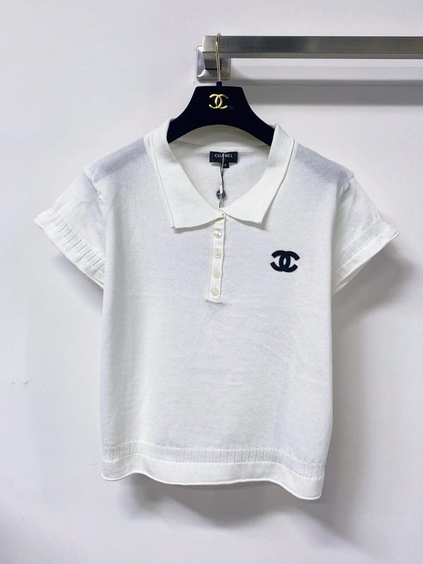 CC 2026 Short-Sleeve Knit Polo Shirt Wool Laine 479887