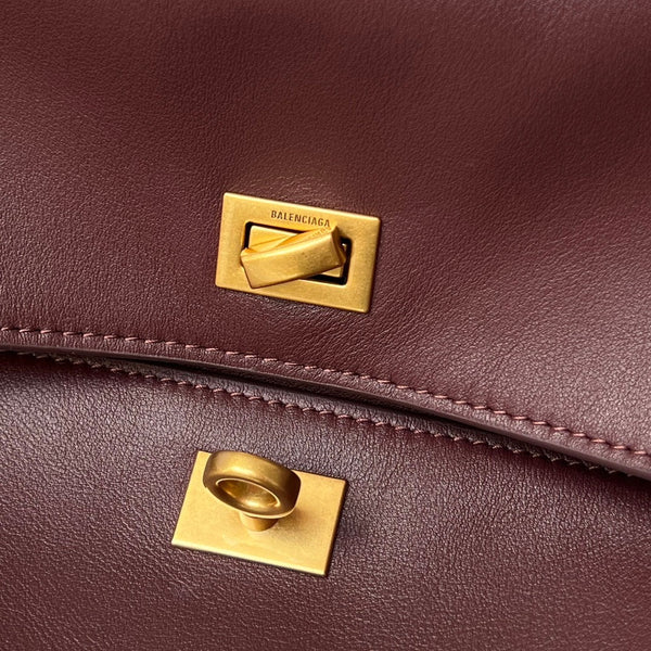Balenciaga Mini Bag 22 Burgyndy Calfskin Gold Hardware