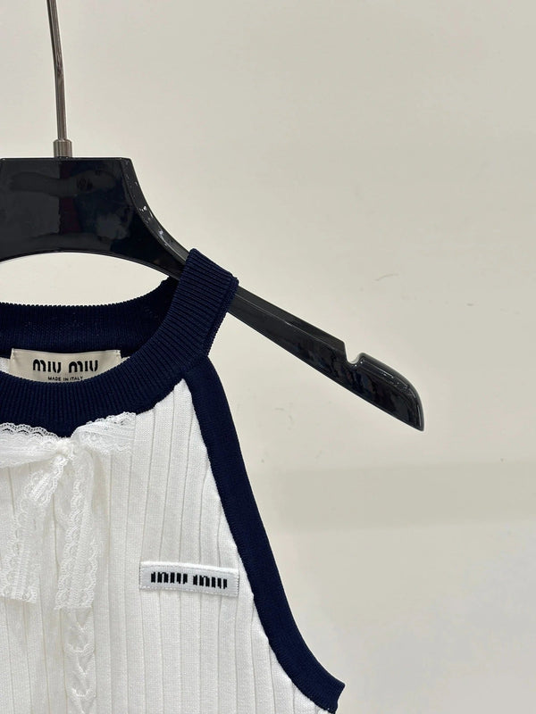 Miu 2026 Halter Neck Knitted Camisole Tencel 394729