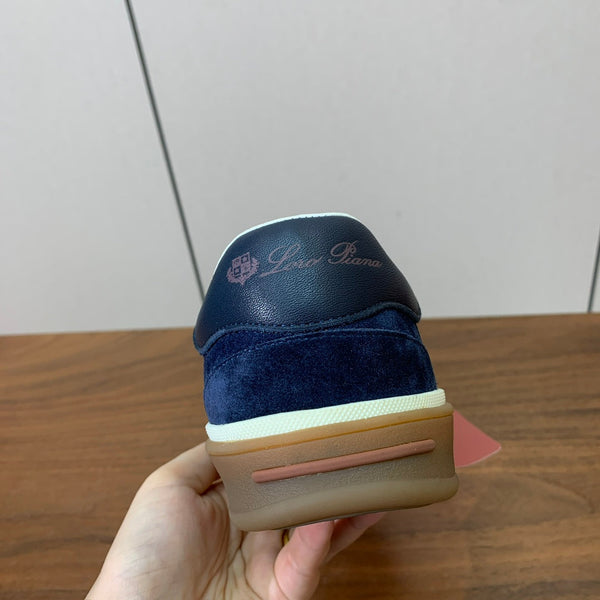 LP 26SS Velcro-strap Men Sneaker Blue Suede Leather 606506