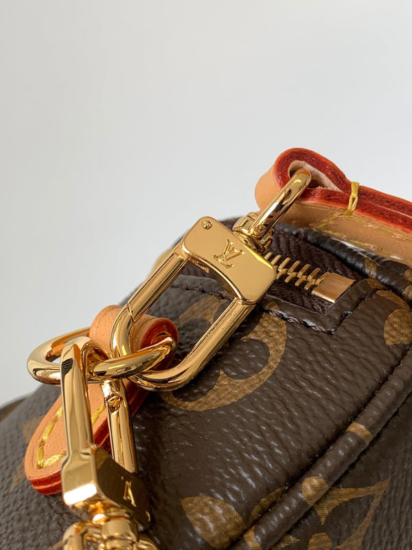 LV Mini Bumbag 17cm Brown Monogram Canvas Leather