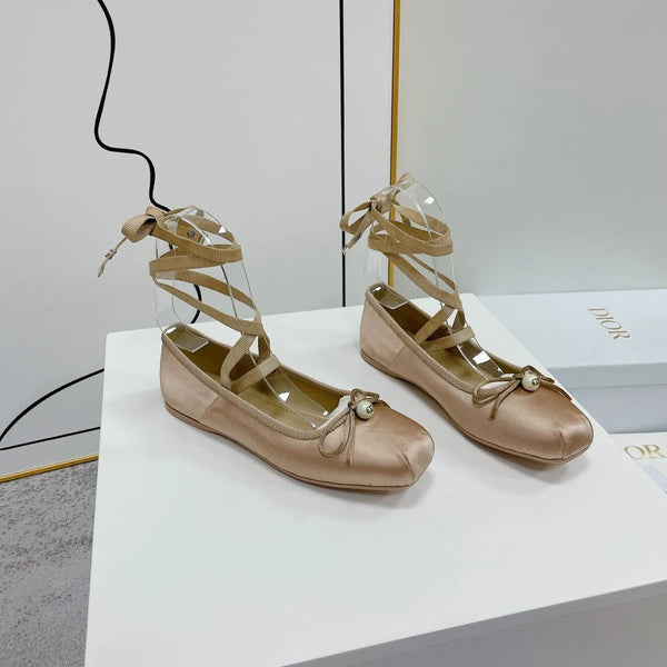 CD 26s Grosgrain D-Joy Ballet Flats Satin 966604