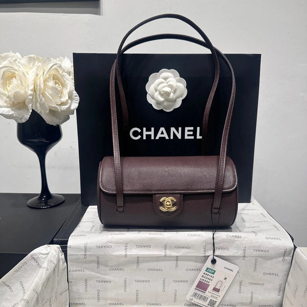 CC 2026 Bowling Ball Cylinder Bag 20cm Caviar Leather