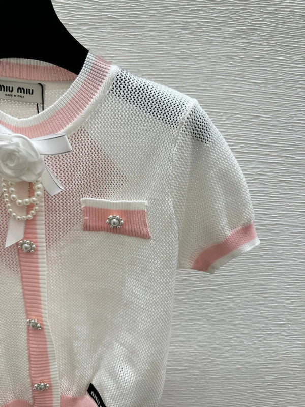 Miu 2026 Bow Knit Cardigan Wool 395568