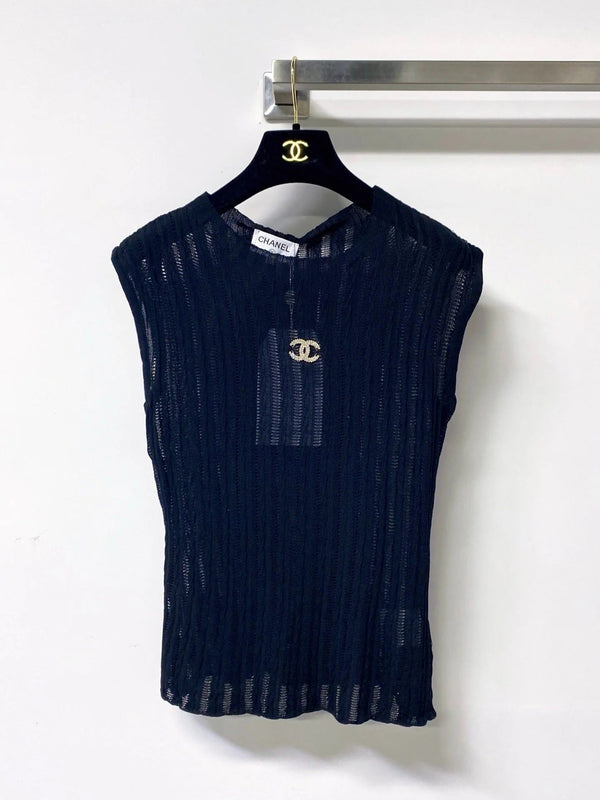 CC 2026 Sleeveless Knit Top CC Logo Tencel 310305