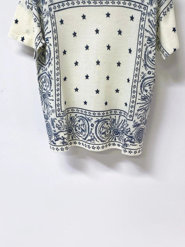 CD 2026 Color-Blocked Knit Short-Sleeve Top Wool 463380