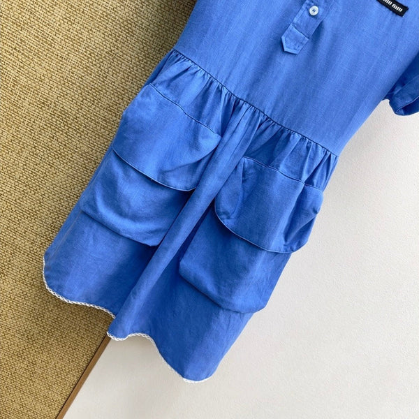 Miu 2026 Workwear Pocket Shirt Dress Cotton 514120