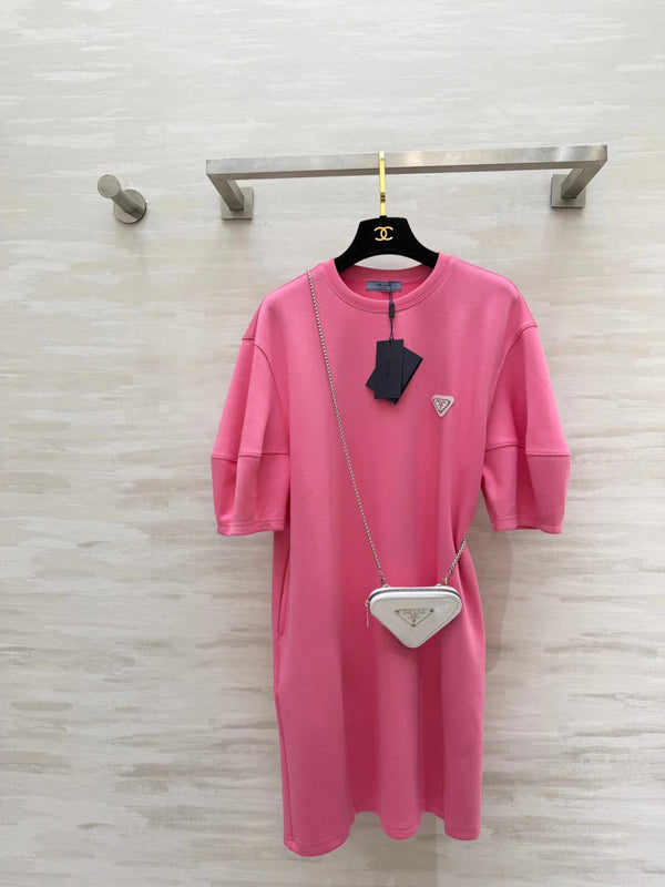 Pra 2026 Triangle Logo Casual Dress Cotton 396953