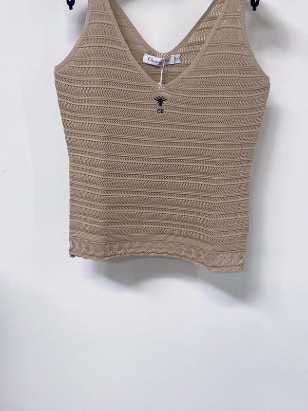 CD 2026 Knitted Tank Top V-neckline Brown Polyamide 479869