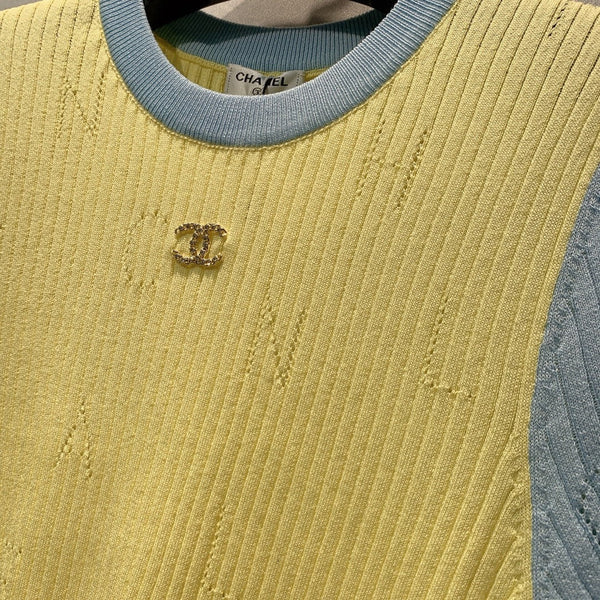 CC 2026 Yellow Knit Short-Sleeve T-Shirt 445138