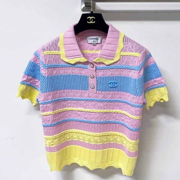 CC 2026 Strips Short-Sleeved Shirt Polo Tencel 380258