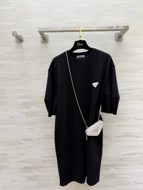Pra 2026 Triangle Logo Casual Dress Cotton 396953
