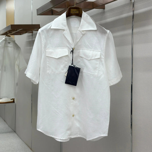 PRA 2026 Men's Linen Short-Sleeve T-Shirt White Fabric 917700